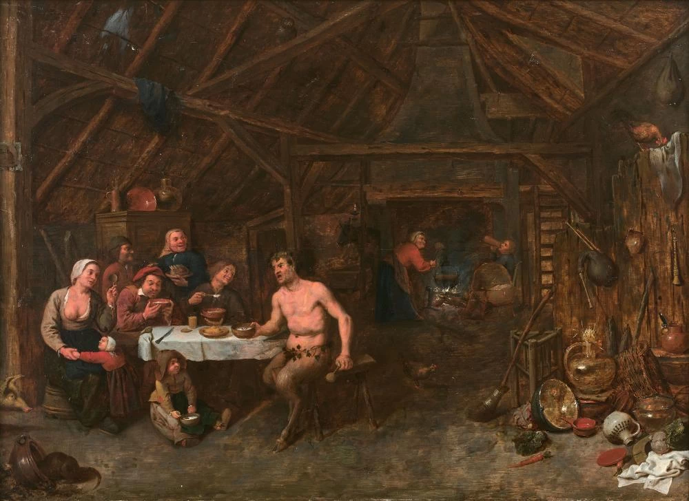 David Ryckaert III - Il satiro nella casa del contadino